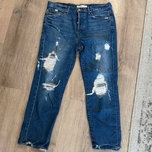 Women’s mother Distressed Blue Denim Jeans